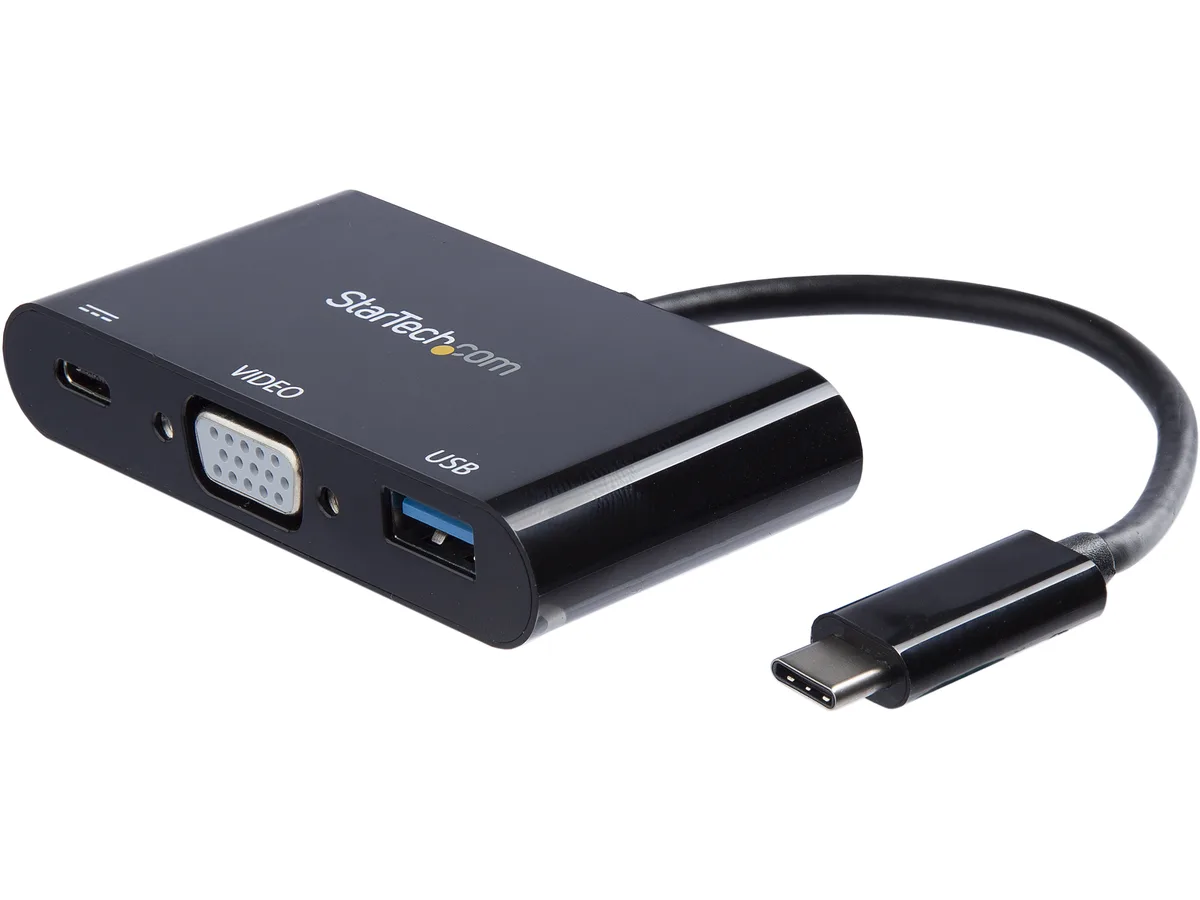 STARTECH STARTECH CDP2VGAUACP USB-C to VGA multiport adapter with USB-A and PD — product photo