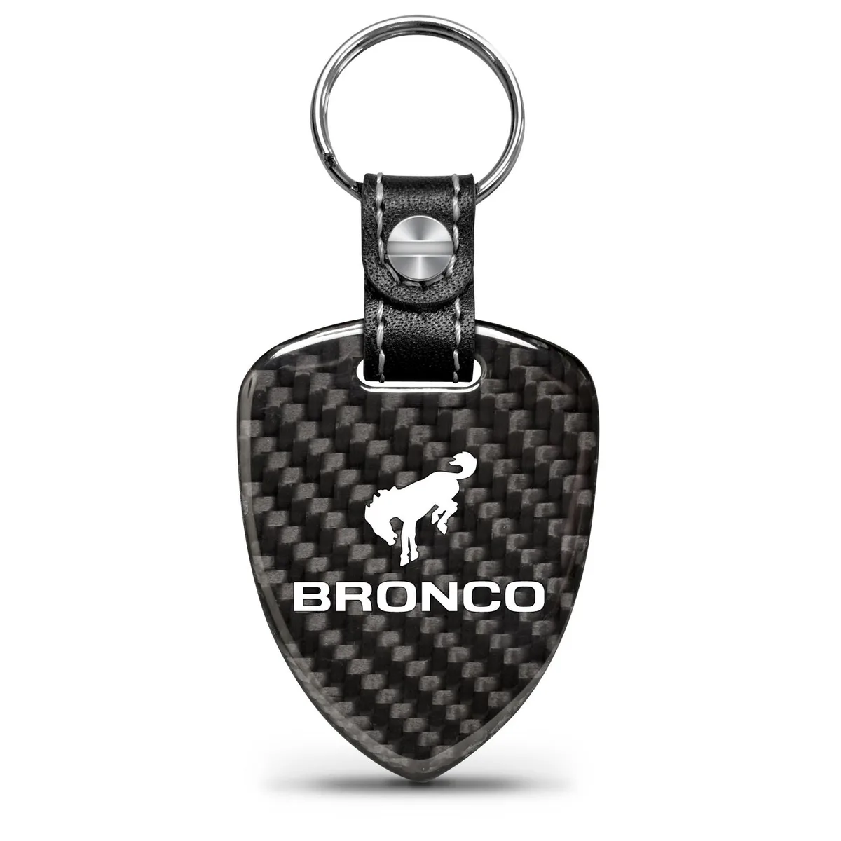iPick Image, LLC iPick Image, LLC Ford Bronco Real Black Carbon Fiber Large Shield-Style Key Chain — product photo