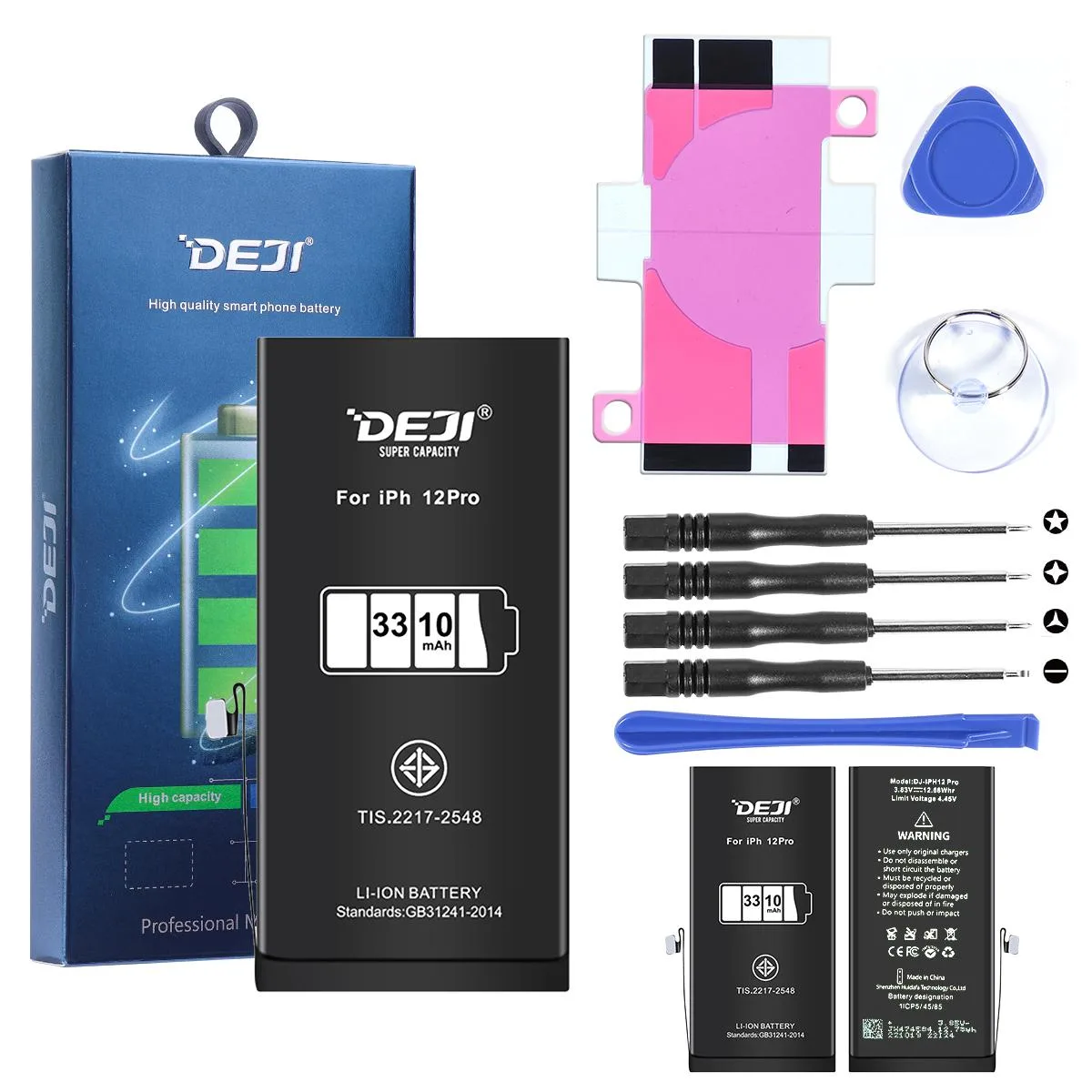 SZYG SZYG 4400 mAh 3.8 V cell phone battery for iPhone 12 Pro Max with tool kit — product photo