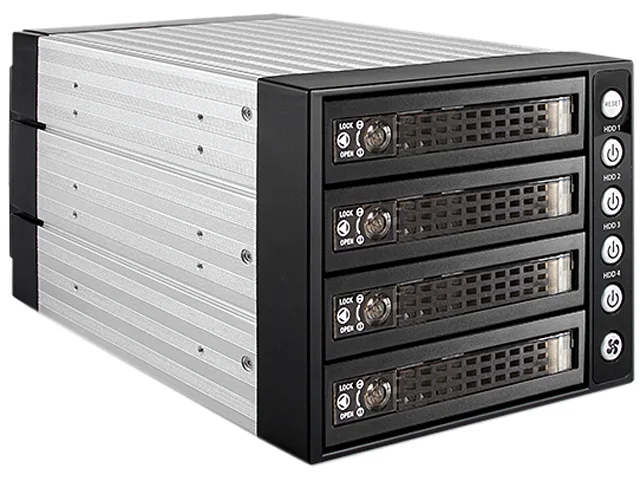 iStarUSA Inc. iStarUSA Inc. BPU-340SATA-KL 3×5.25" to 4×3.5" 2.5" SAS SATA 6.0 Gbps Hot-swap Rack Key Lock server accessory — product photo