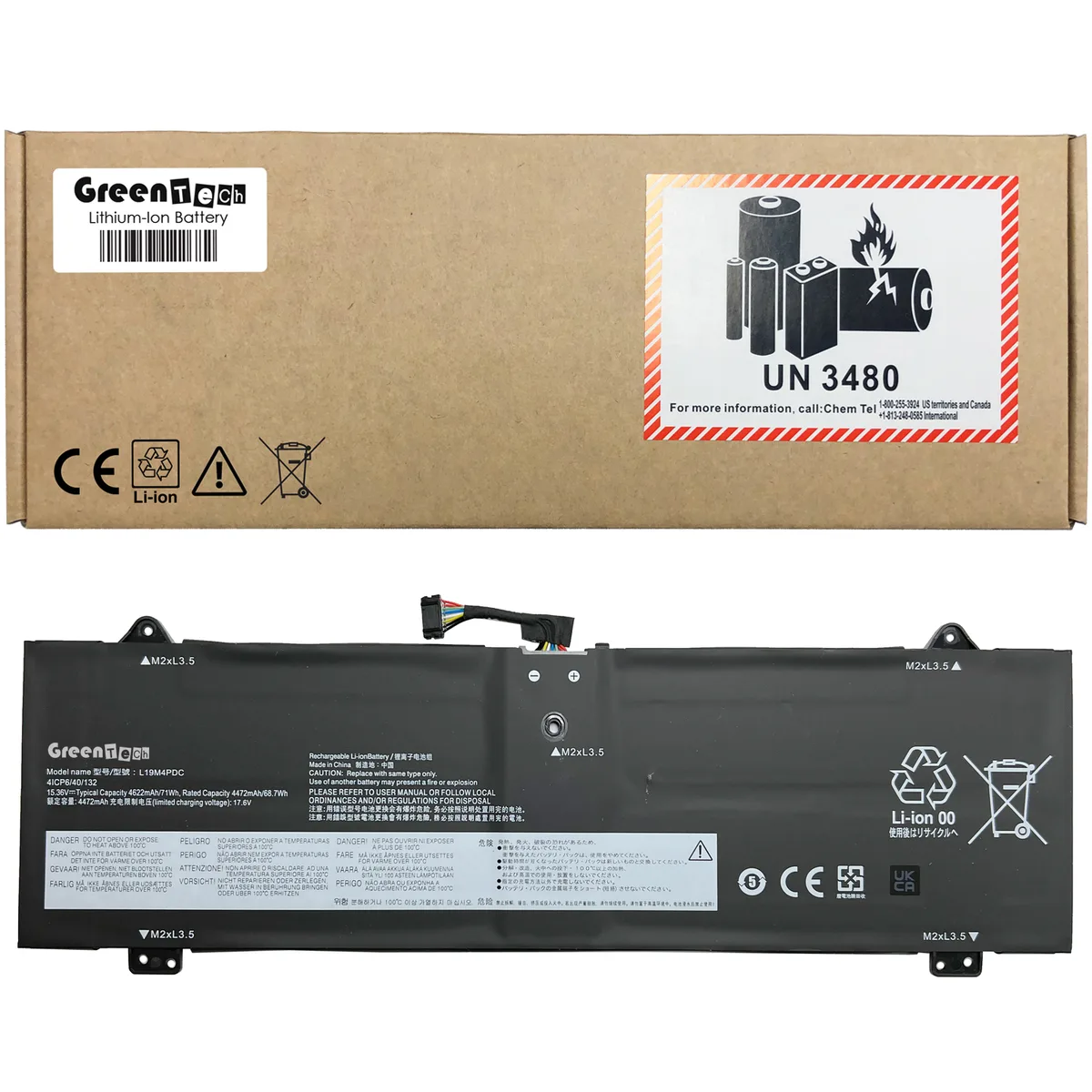 NShi NShi L19C4PDC laptop battery for Lenovo Yoga 7 14 15 15.36V 71WHR — product photo