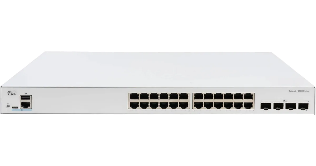 Cisco Systems, Inc. Cisco Systems, Inc. C1300X-24T-4X network switch 24 RJ45 4 SFP28 — product photo