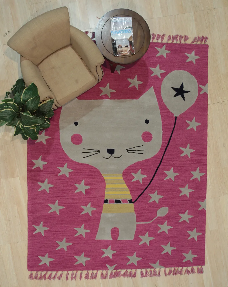 EORC EORC Hand-Tufted Wool Pink Transitional Animal Children Area Rug — product photo
