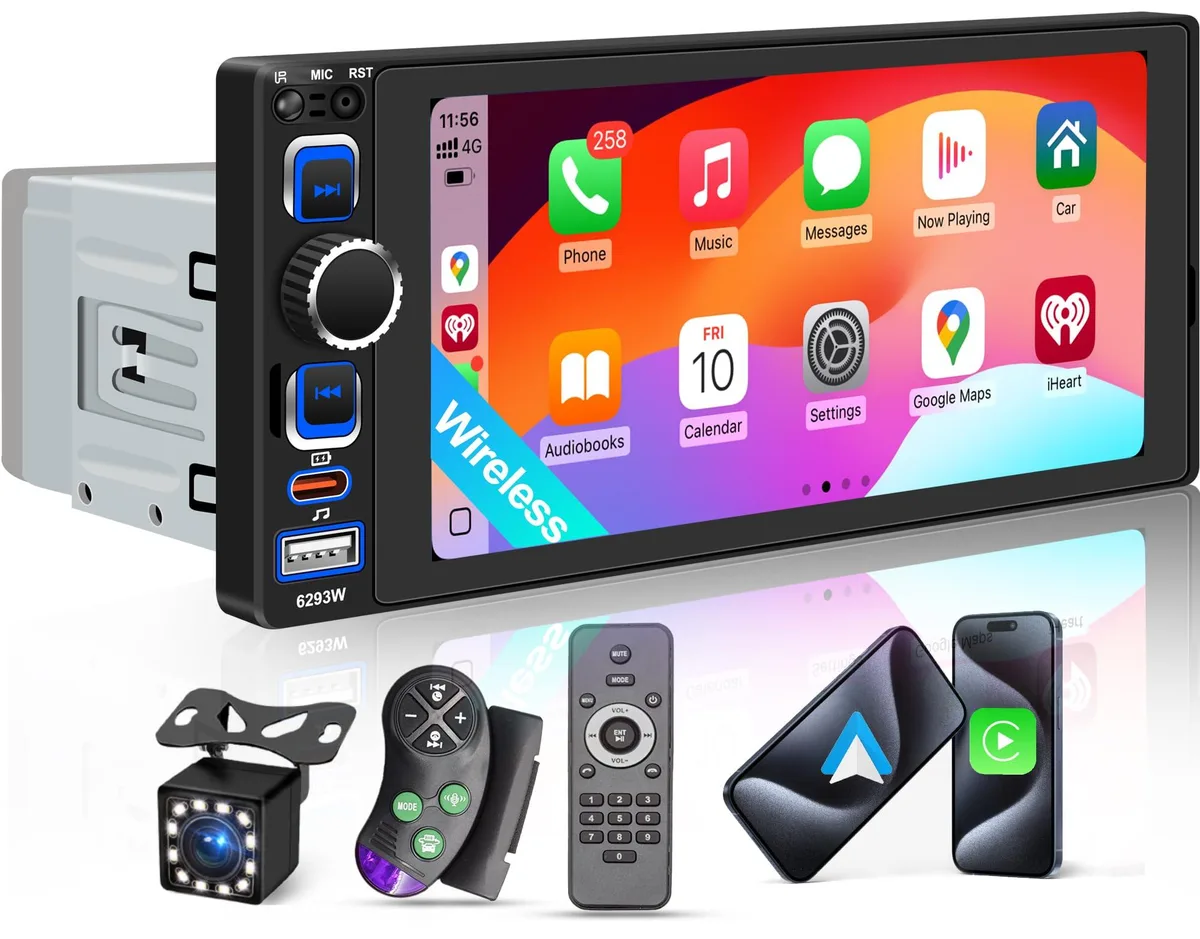  BOSS AUDIO 6293W 6.8" Wireless CarPlay Android Auto 180W — product photo