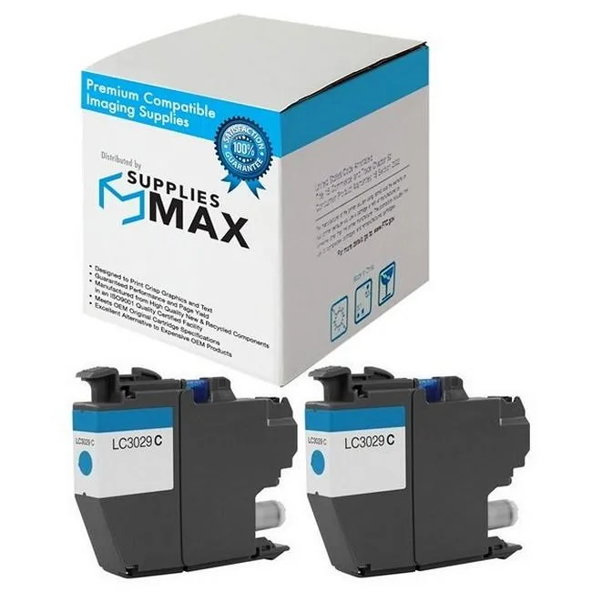 SuppliesMax SuppliesMax LC-3029C_2PK Cyan Inkjet 2 Pack 1500 Pages — product photo