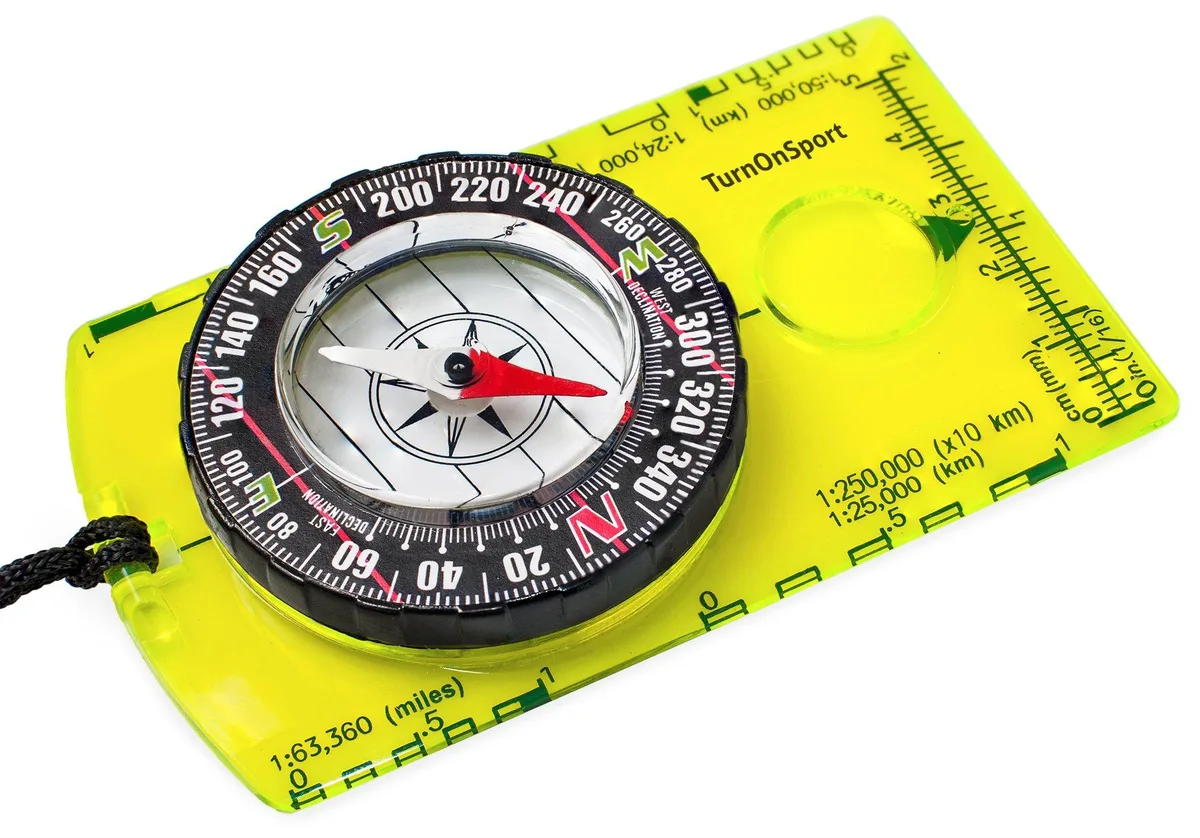  Airwheel TurnOnSport Orienteering Compass White 360° 1:24000 — product photo