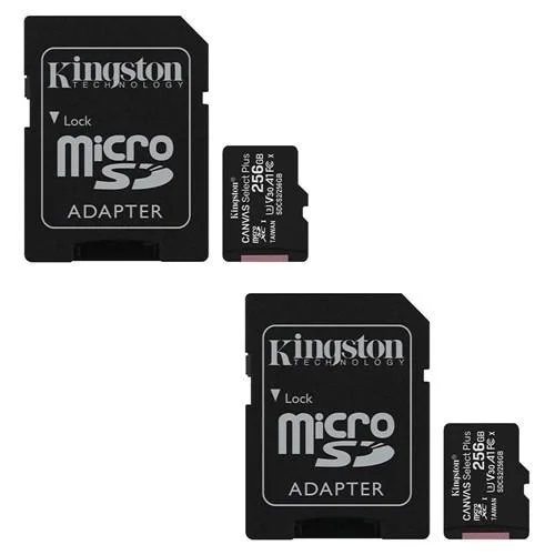 Kingston Technology Corp. Kingston Technology Corp. Canvas Select Plus 256 GB microSD Card 2-Pack with SD Adapter — product photo