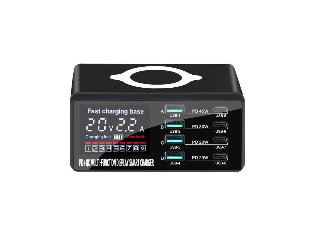 IXJYLCPC IXJYLCPC 110W 8 Port USB C Charging Station Adapter 4C4A 15W Wireless — product photo