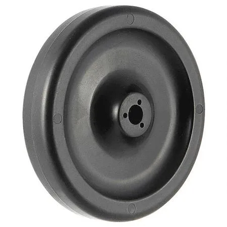 Black polyolefin caster wheel five inch diameter one inch wide plain bearing hub