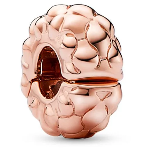 PANDORA PANDORA Studded Clip Charm 14k Rose Gold Silicone Grip — product photo
