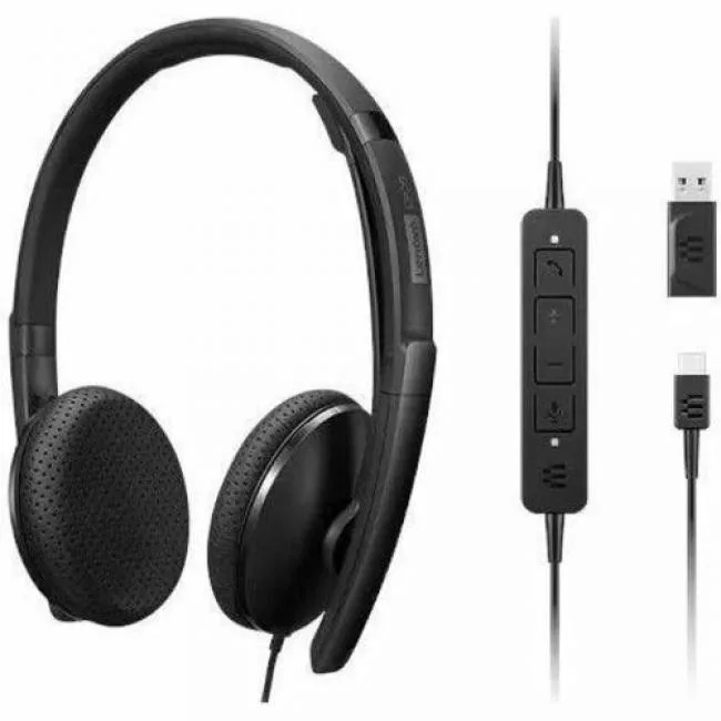 Lenovo Lenovo 4XD1M39028 Wired VoIP Headset UC USB-C 2.2kΩ 5.86ft cable Black — product photo