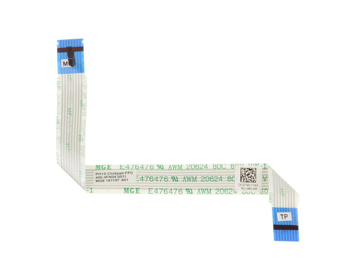 Flat orange ribbon cable with connectors on both ends