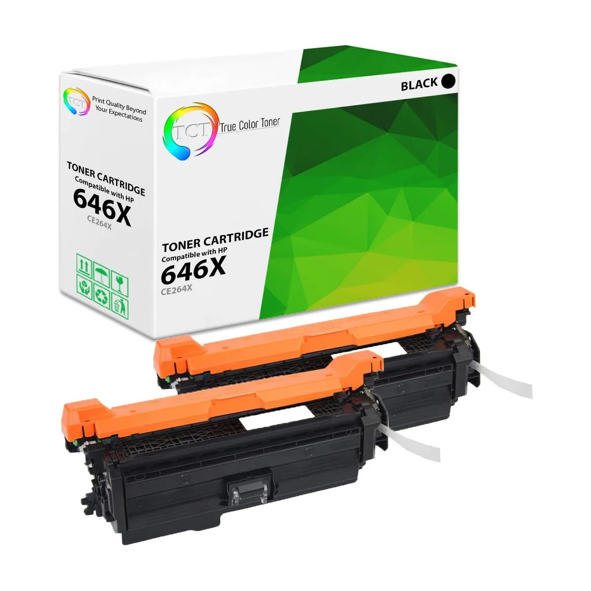 True Color Toner True Color Toner 646X Black Toner Cartridge 2 Pack CE264X High Yield 17000 Pages — product photo