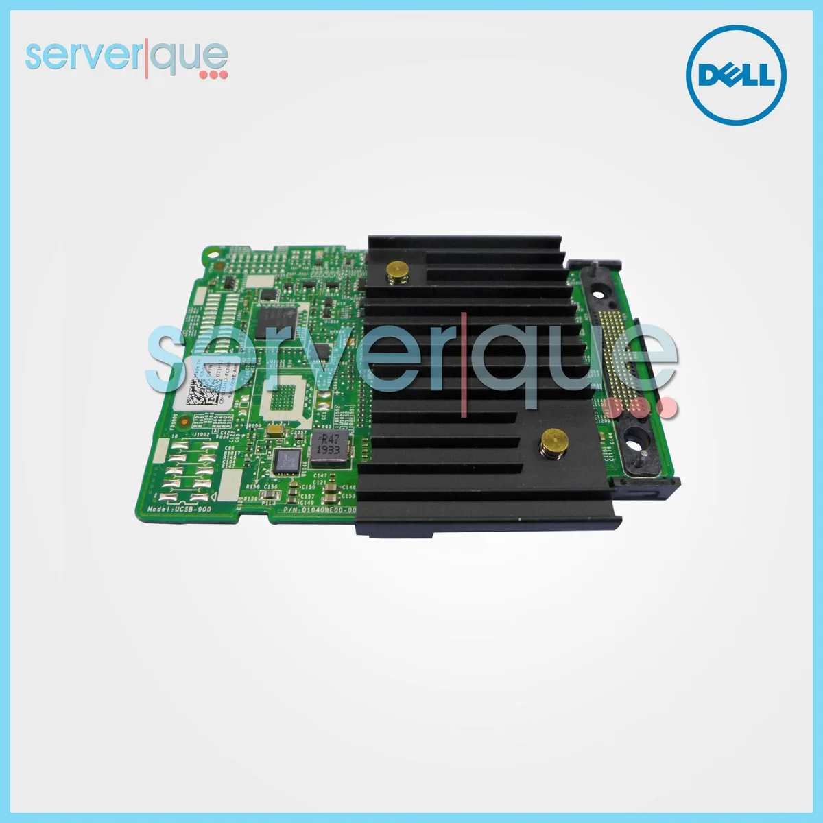 Green circuit board RAID controller card with silver bracket and gold edge connector