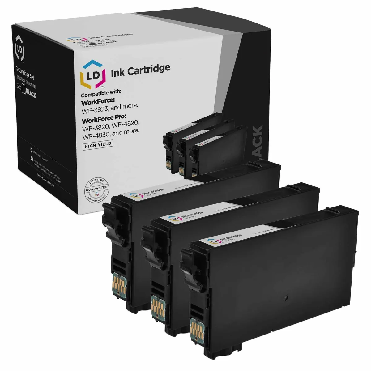 LD Products LD Products Epson 822XL T822XL120 High Yield Black 3-Pack ink cartridge — product photo