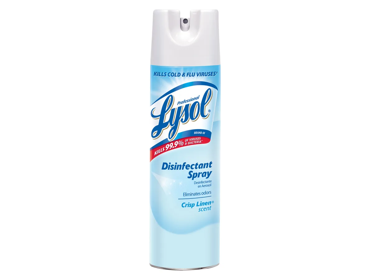 Reckitt Benckiser Reckitt Benckiser 74828EA Lysol Disinfectant Spray Crisp Linen 19 oz cleaning — product photo