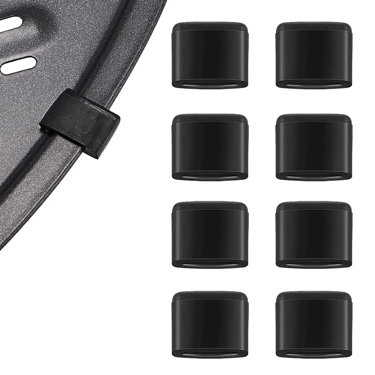 8 Pieces Air Fryer Rubber Bumpers Black Replacement Tips for Power XL Grill Pan — product photo