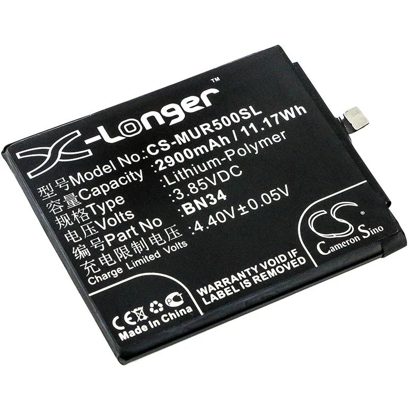 Rectangular smartphone battery with gold contacts, black finish