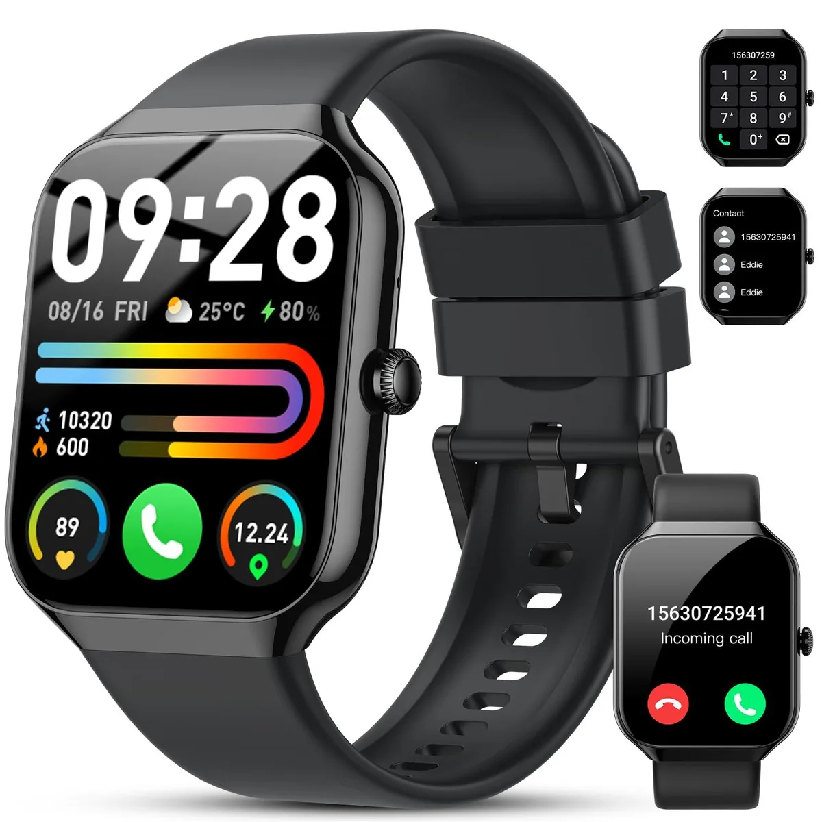  Motast Smart Watch 1.96" HD Bluetooth 5.4 Call A-Black — product photo