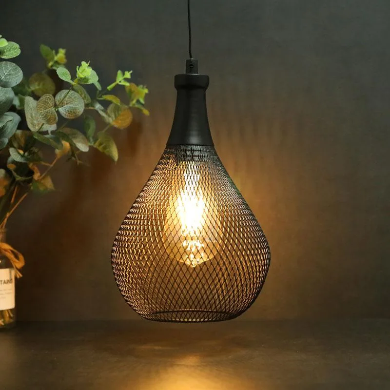 JHY DESIGN JHY DESIGN Black Metal Battery Pendant 12"H 26" Wire 37.5" Total — product photo