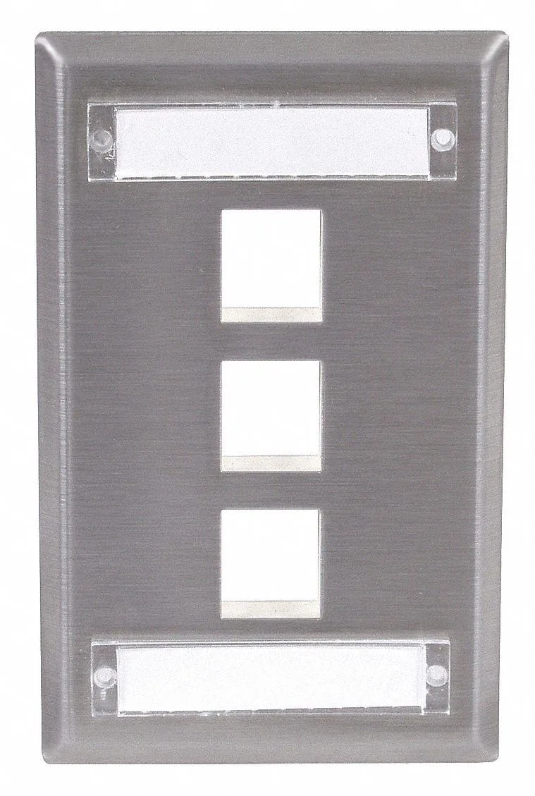 Hubbell Incorporated Hubbell SSFL13 Stainless Steel Plate 3-Port Gray — product photo