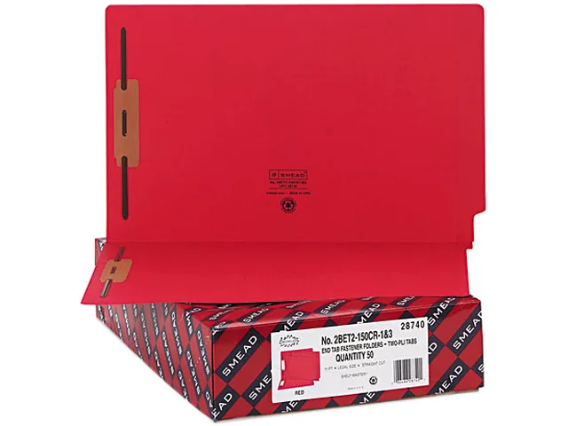 Smead Smead 28740 Legal Red File Folders 11-pt 50/Box — product photo