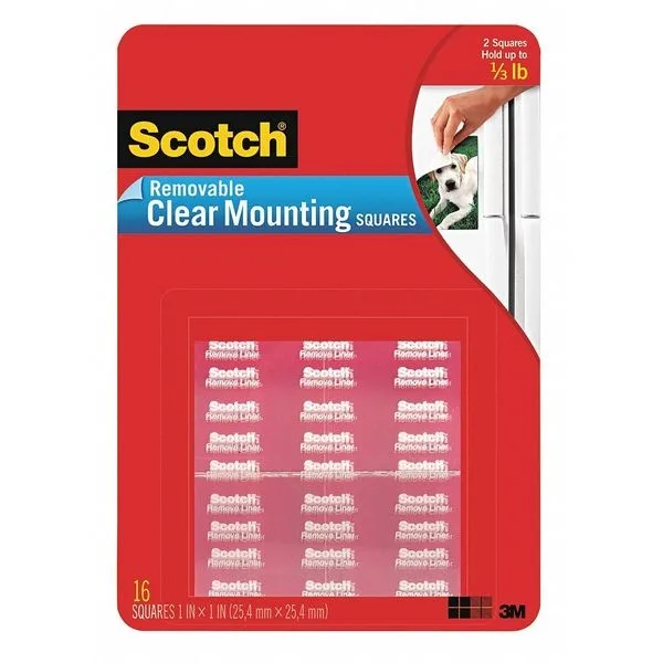 Scotch Scotch MMM859 Mounting Squares 11/16" x 11/16" Clear 35/Pack — product photo
