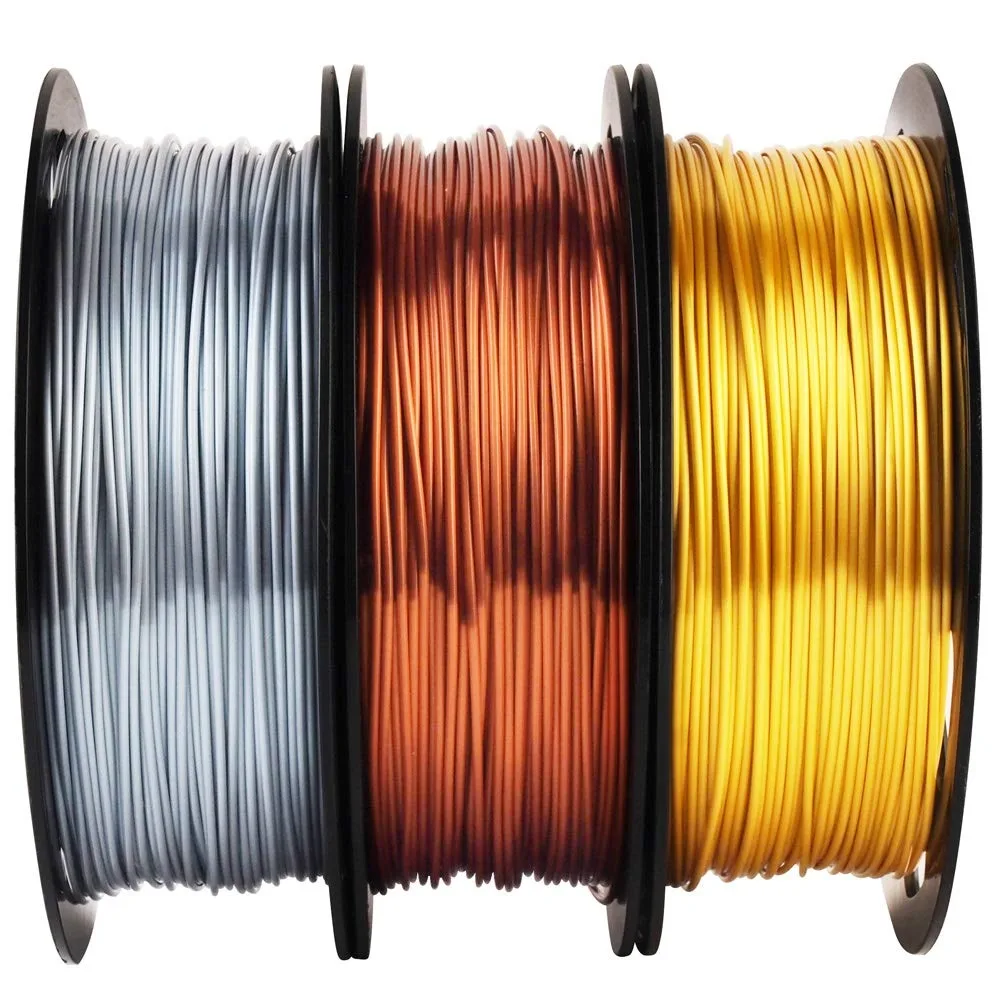 DREMEL DREMEL Silk PLA Filament Bundle Gold Silver Copper 1.75mm 3×.5kg — product photo