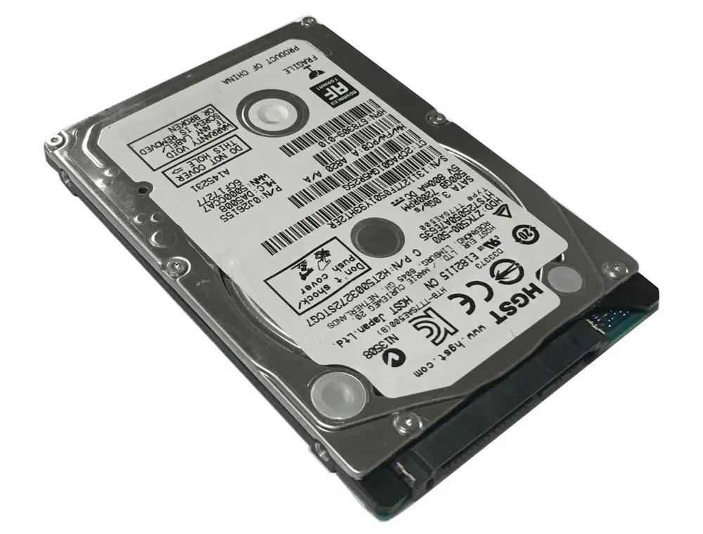 HGST HGST Travelstar Z7K500 500GB 7200RPM 32MB SATA 3.0Gb/s 2.5" 7mm laptop hard drive — product photo