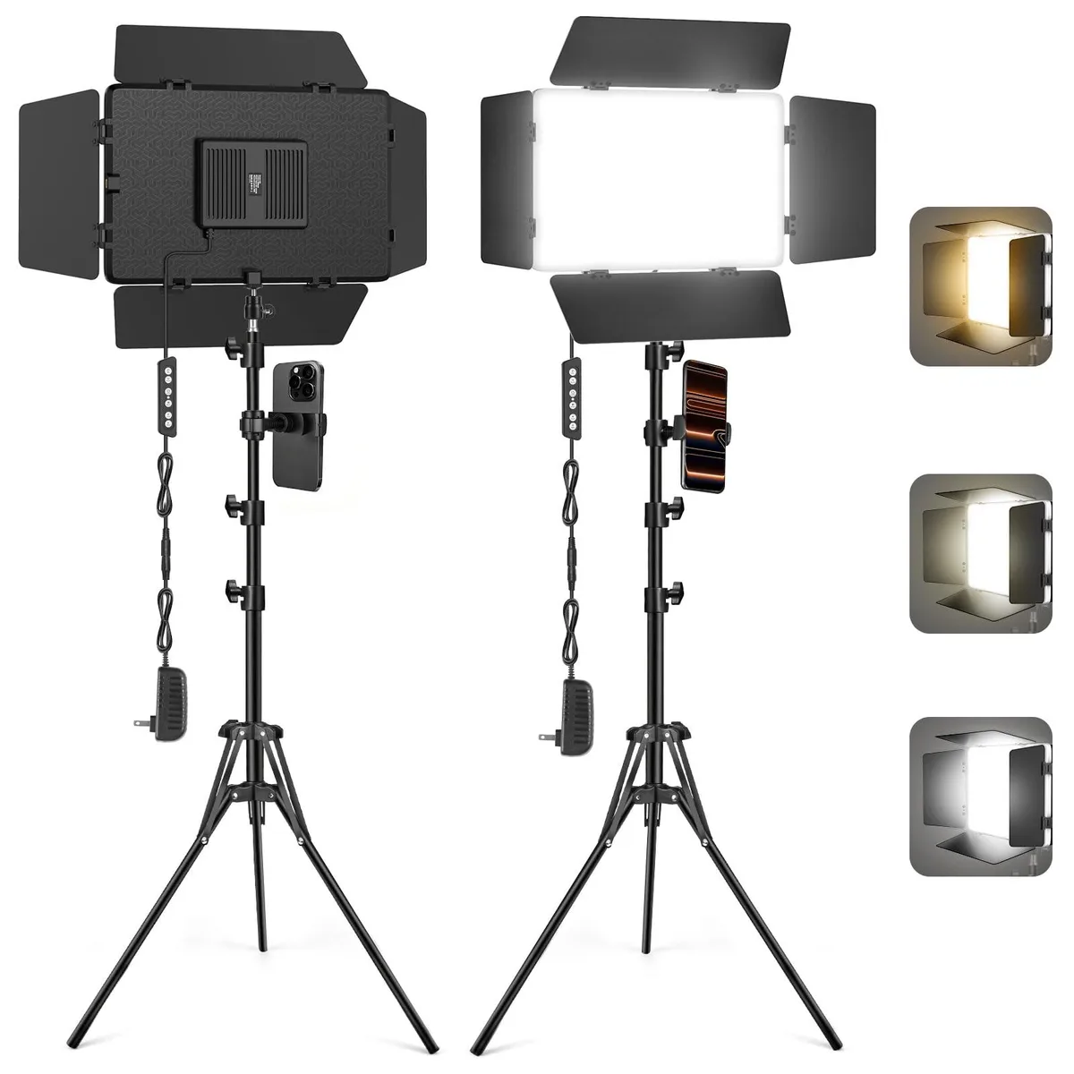 Neewer KE20CA 2 Pack 20W Bi-Color LED Video Light with Barndoor — product photo