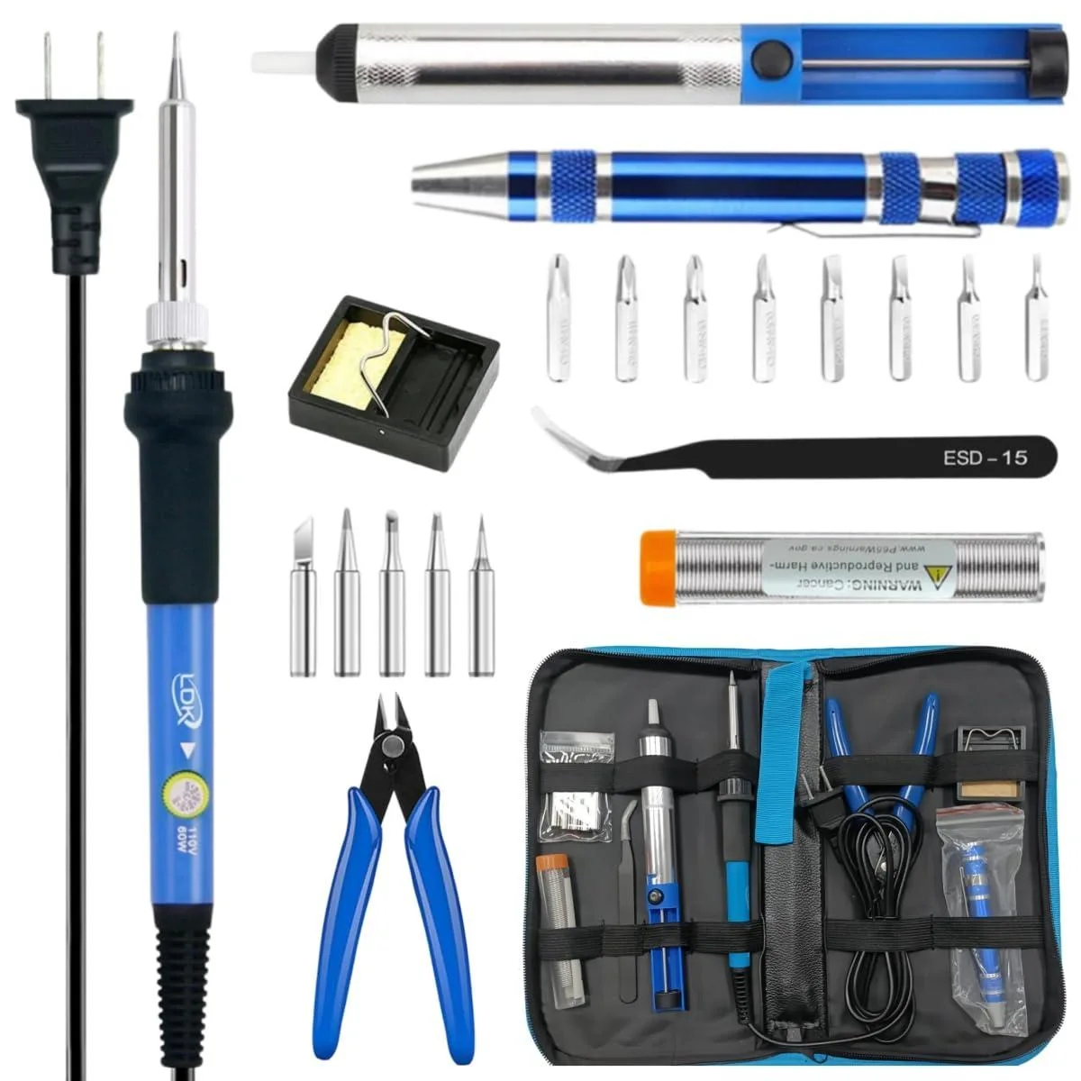  LDK 60W Soldering Iron Kit 200-450°C 110V 8-in-1 Screwdriver — product photo