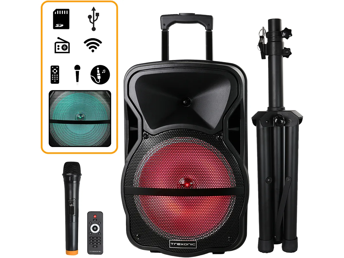 Trexonic Trexonic TRX-12D 12 inch pa speaker with tripod stand — product photo