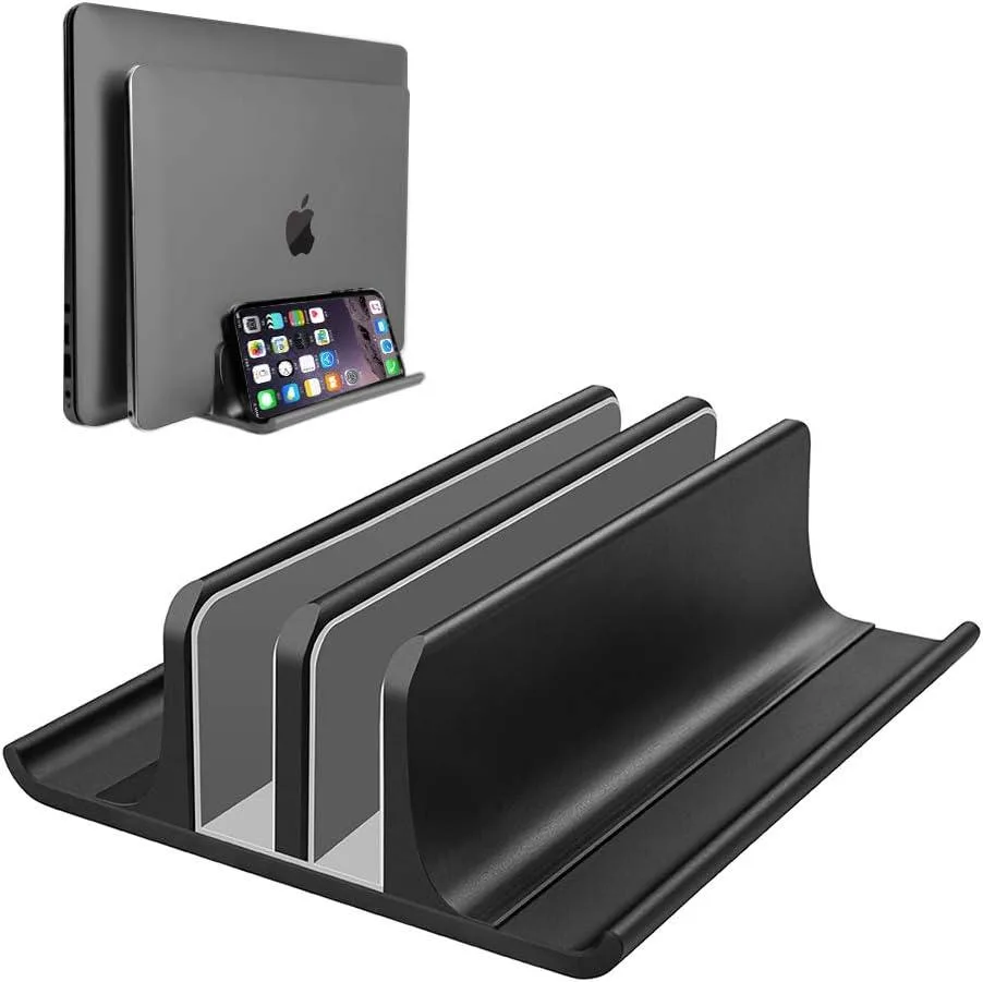 Junchi Junchi Dual Slot Adjustable Vertical Stand Black laptop cooling pad — product photo