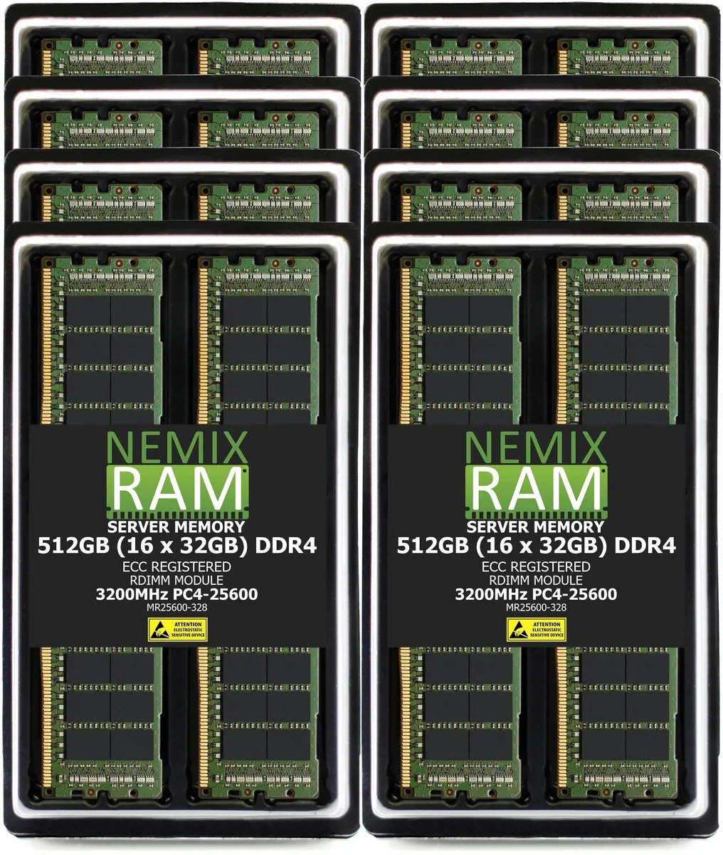 NEMIX RAM NEMIX RAM 512GB 16x32GB DDR4 3200 ECC RDIMM 2Rx8 1.2V 288-PIN — product photo