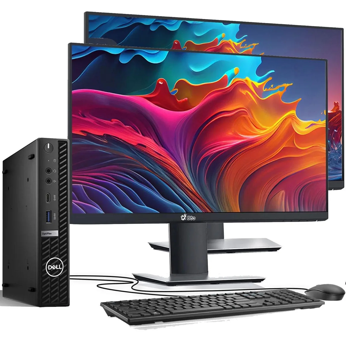 DELL DELL OptiPlex 7080 Micro i5-10500T 16GB 256GB NVMe 2x24" Win11 Pro — product photo