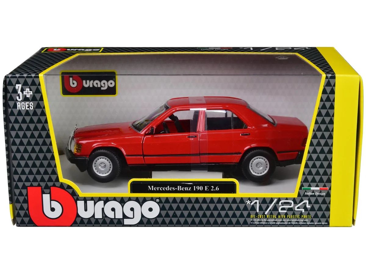 BBURAGO BBURAGO Mercedes-Benz 190 E 2.6 Red 1/24 hobby collectible — product photo