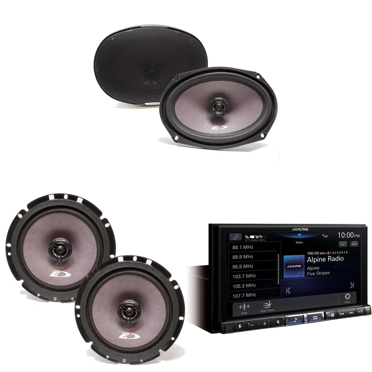 Alpine Alpine iLX-507 7" Receiver with SXE-1726S 6.5" &amp; SXE-6926S 6x9" Speakers — product photo