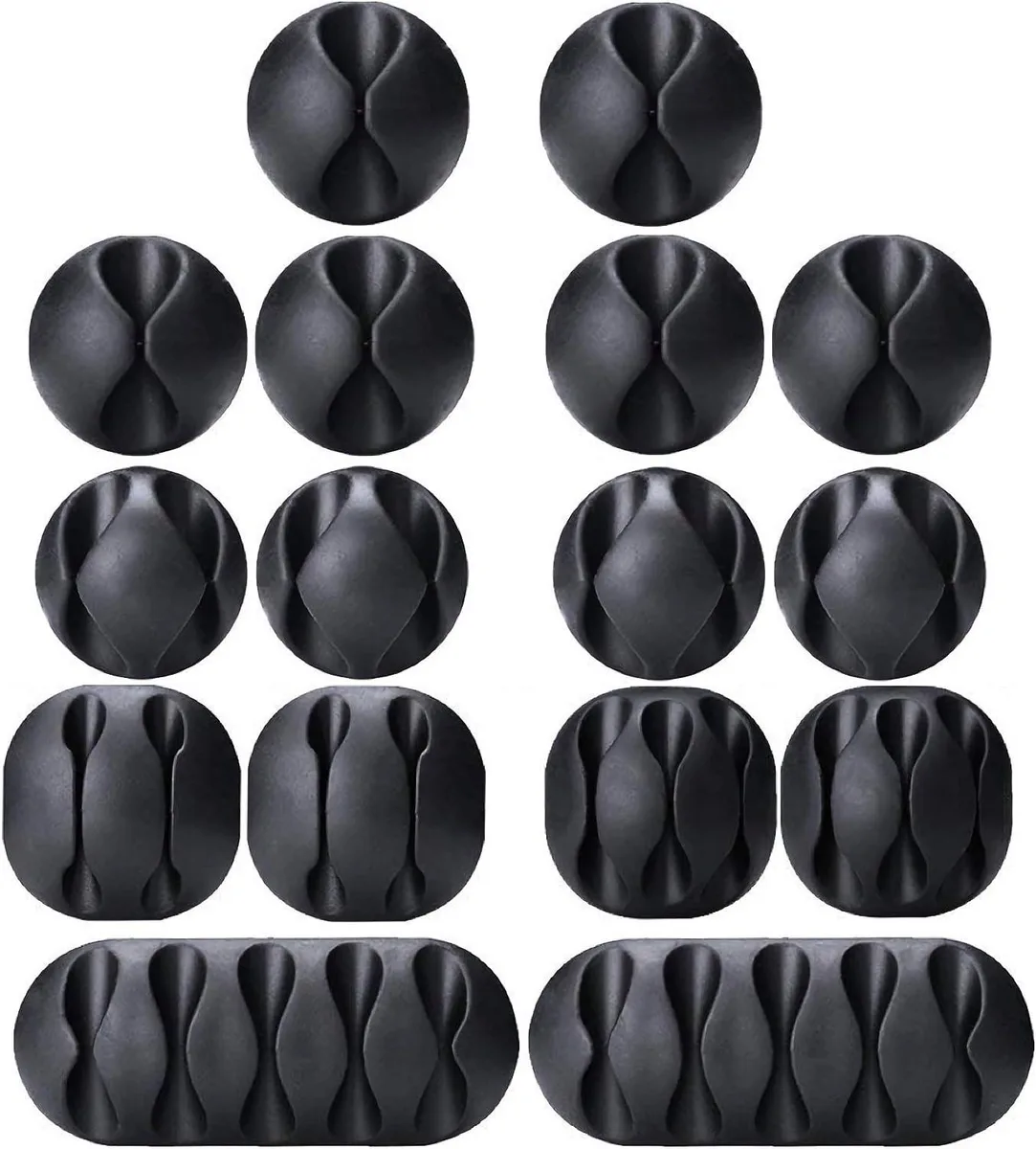 Corn Electronics Corn Electronics 16-Pack Cable Clips Black Adhesive Cord Holders — product photo