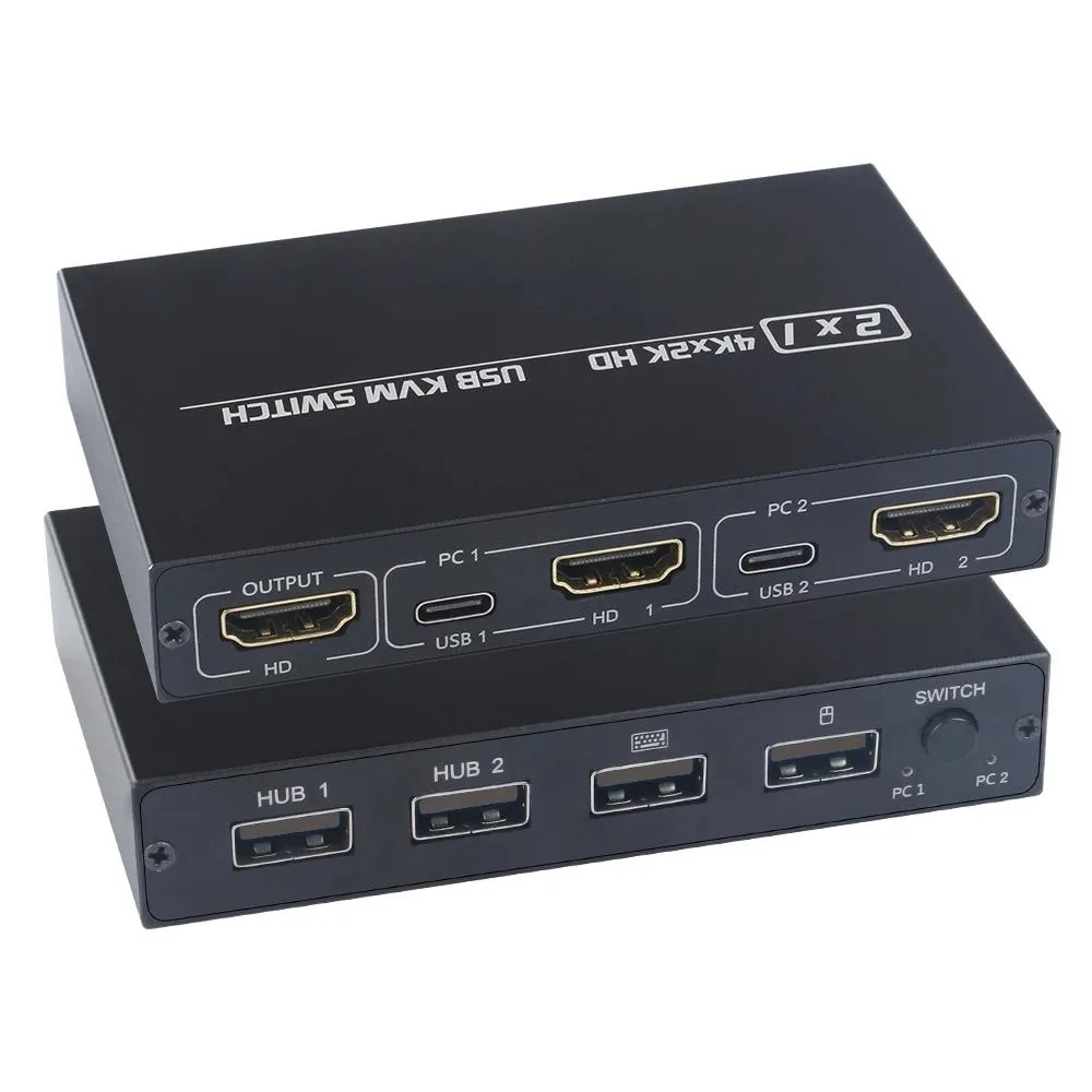 YINGHUA YINGHUA HDMI KVM Switch 2 PC 4K60Hz 4 Port USB Black — product photo