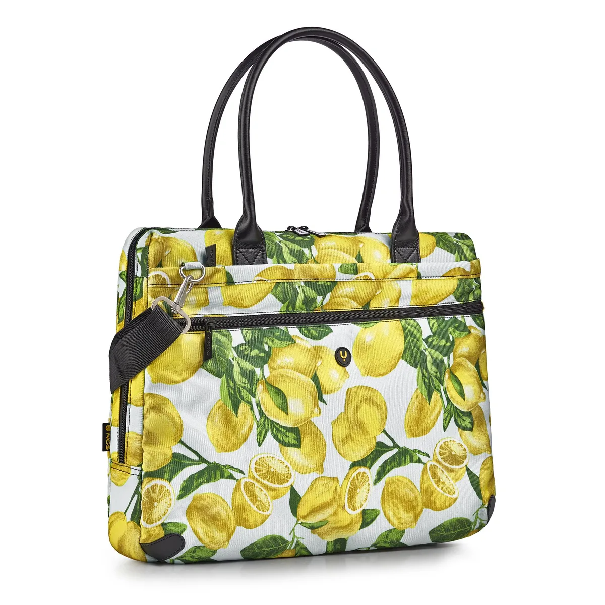 Lemon yellow 16 inch notebook carrying case with handles