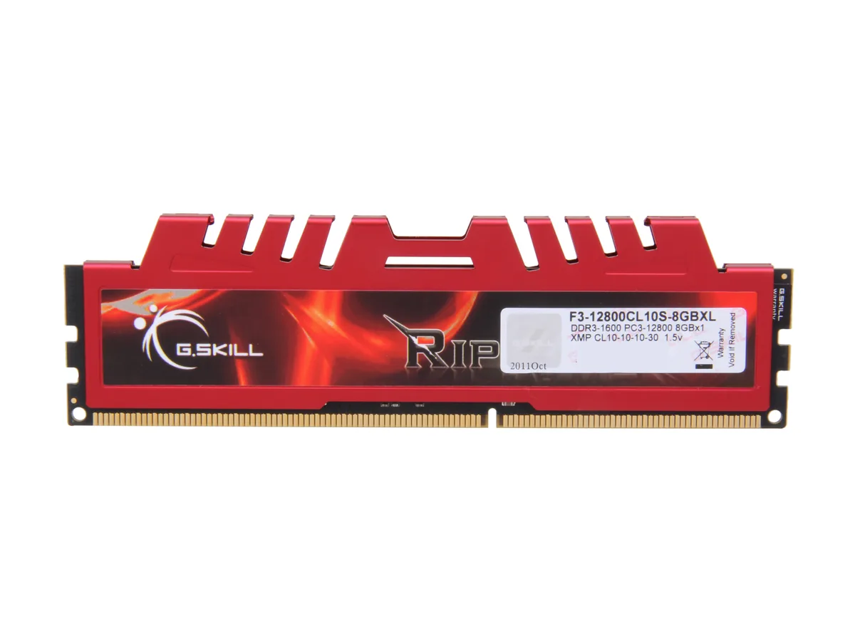 G.SKILL G.SKILL Ripjaws X F3-12800CL10S-8GBXL 8GB DDR3 1600 desktop RAM — product photo