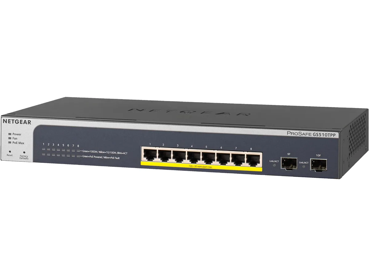 Netgear Inc. Netgear Inc. GS510TPP-100NAS 8-Port Gigabit PoE+ Smart Switch 190W — product photo