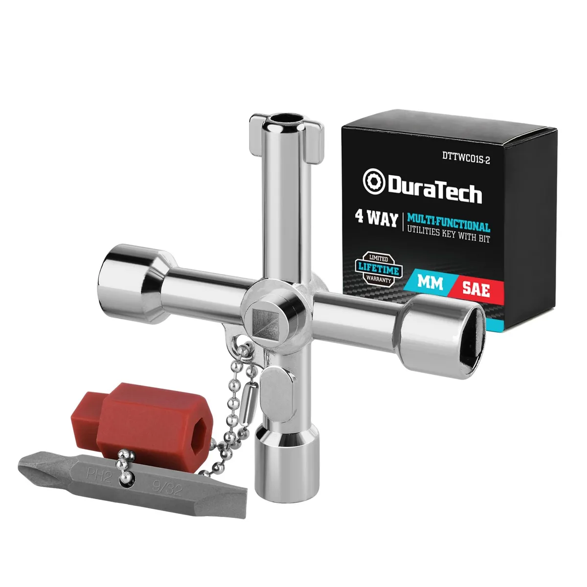  Duratech DTTWC01S-2 4-Way Sillcock Key with Bit 2.81 x 0.55 in — product photo