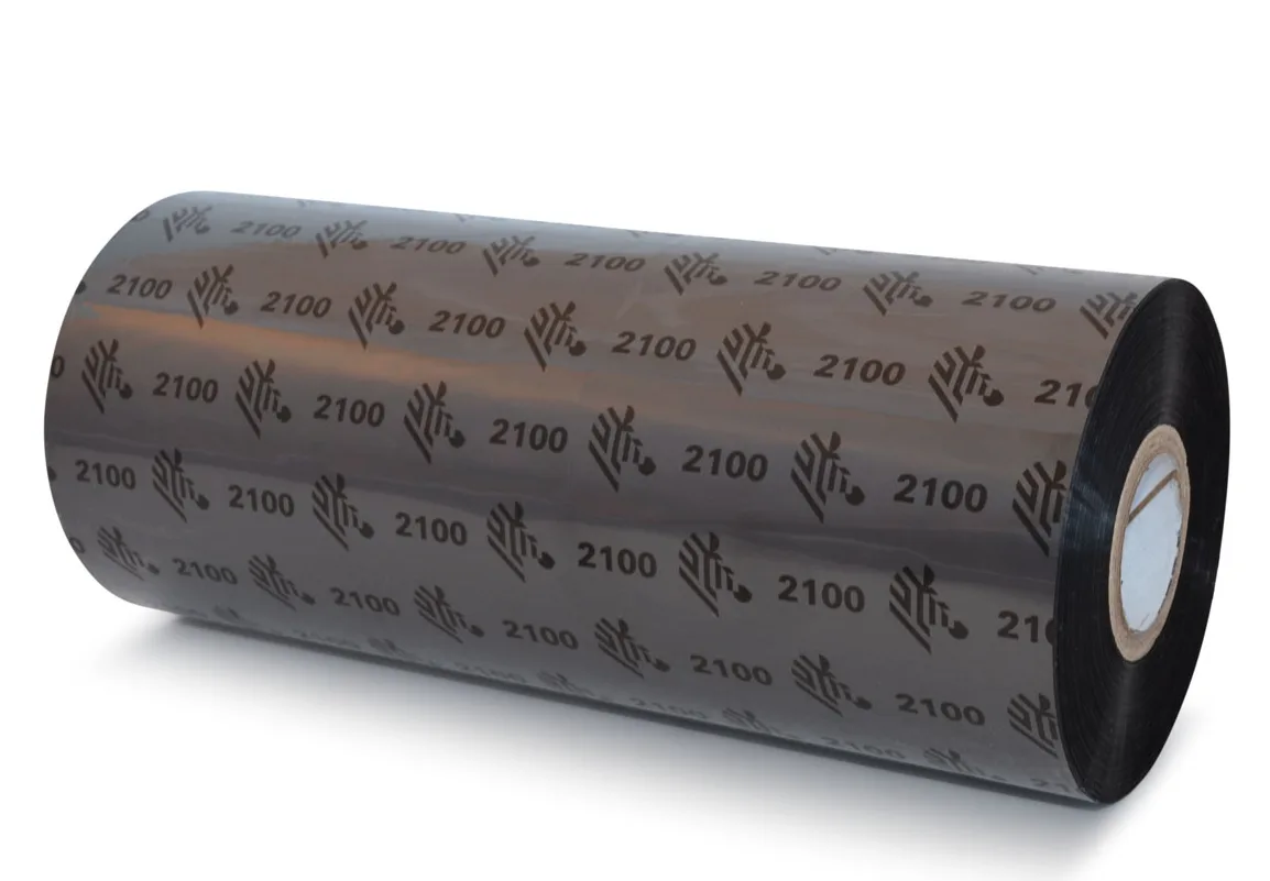 Zebra Zebra 02100BK17445 2100 Wax Printer Ribbon 6.85in 1476ft 12/Carton — product photo