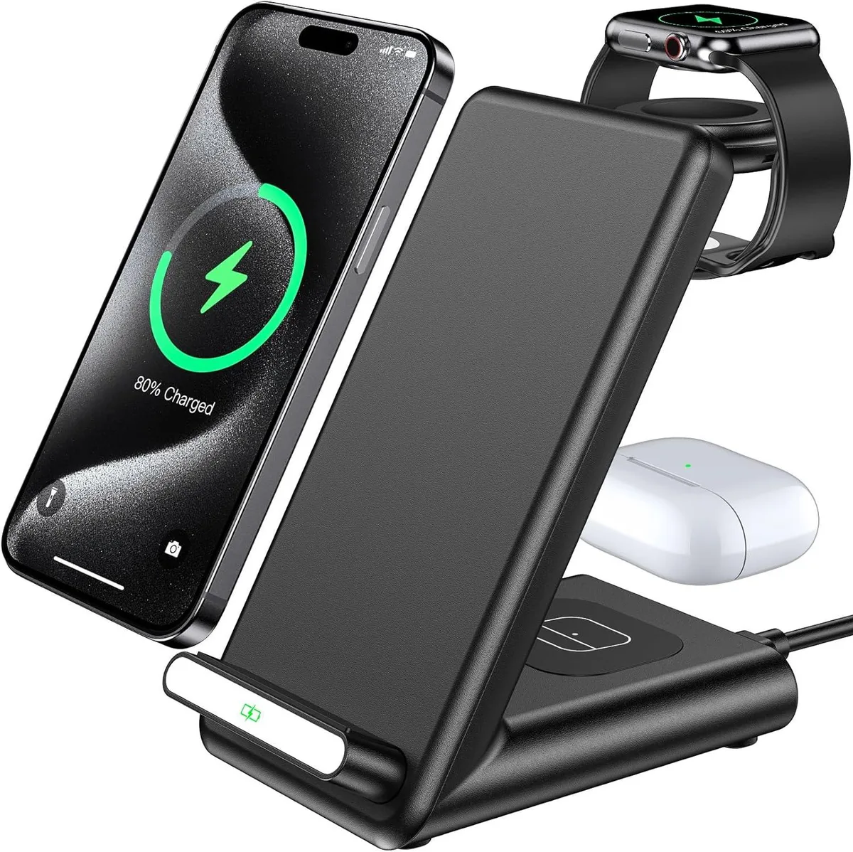 Luisport Luisport 3-in-1 Wireless Charger with Adapter Black — product photo
