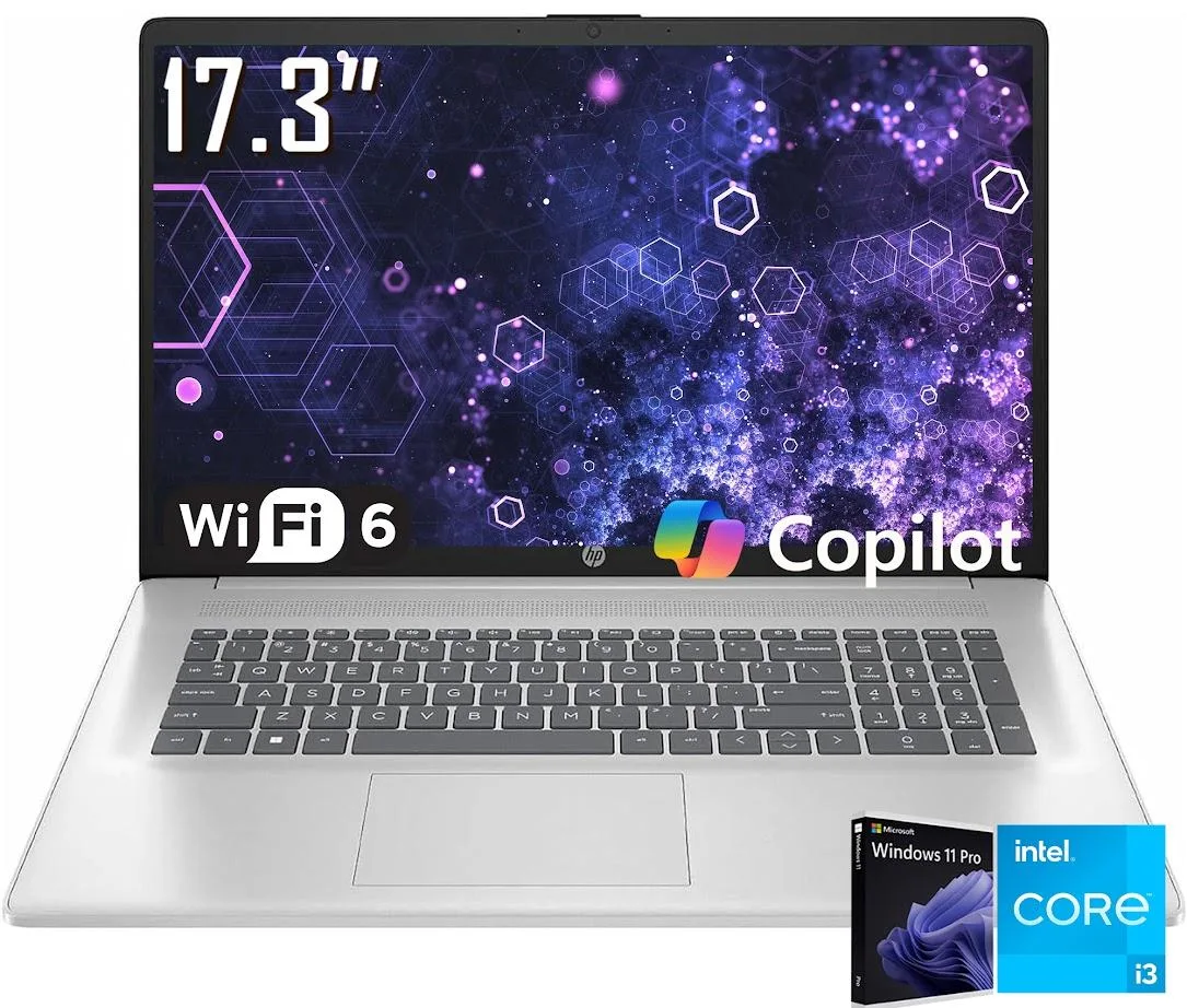 HP HP 17.3" laptop Intel Core i3-N305 16GB DDR4 1TB SSD Silver — product photo