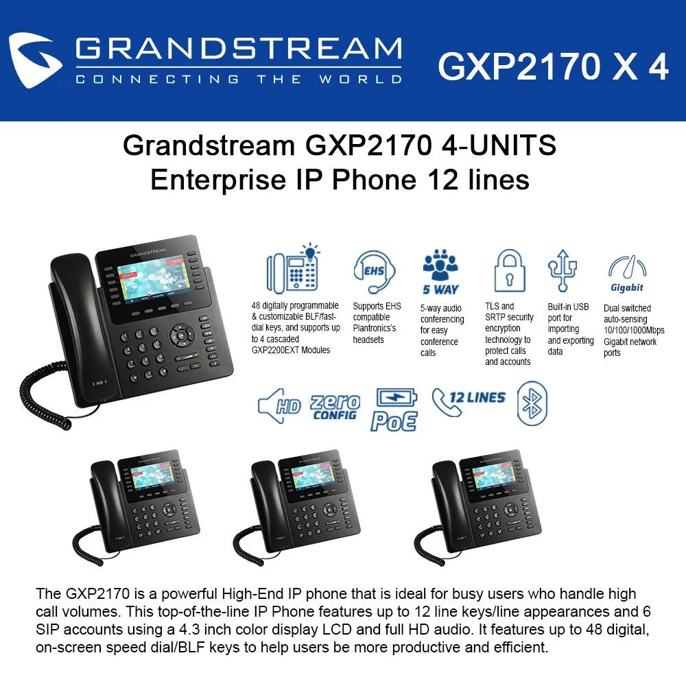 Grandstream Grandstream GXP2170 4-Units 12-Line VoIP Phone — product photo