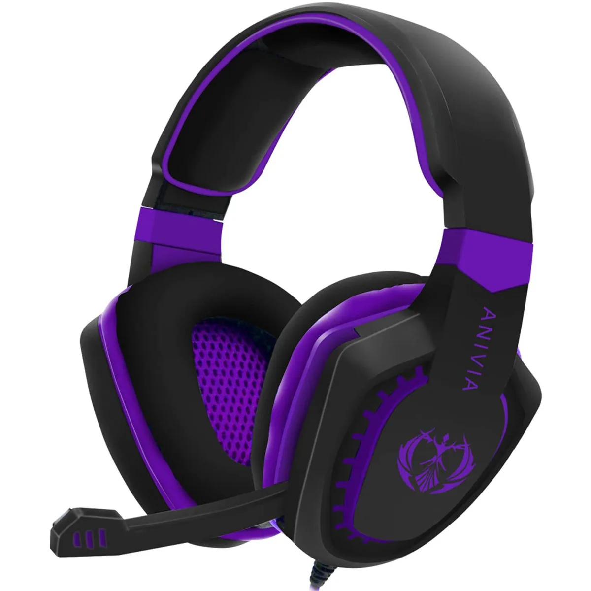 Anivia(China) Anivia(China) AH28 3.5mm Wired Gaming Headset Black Purple 50mm — product photo