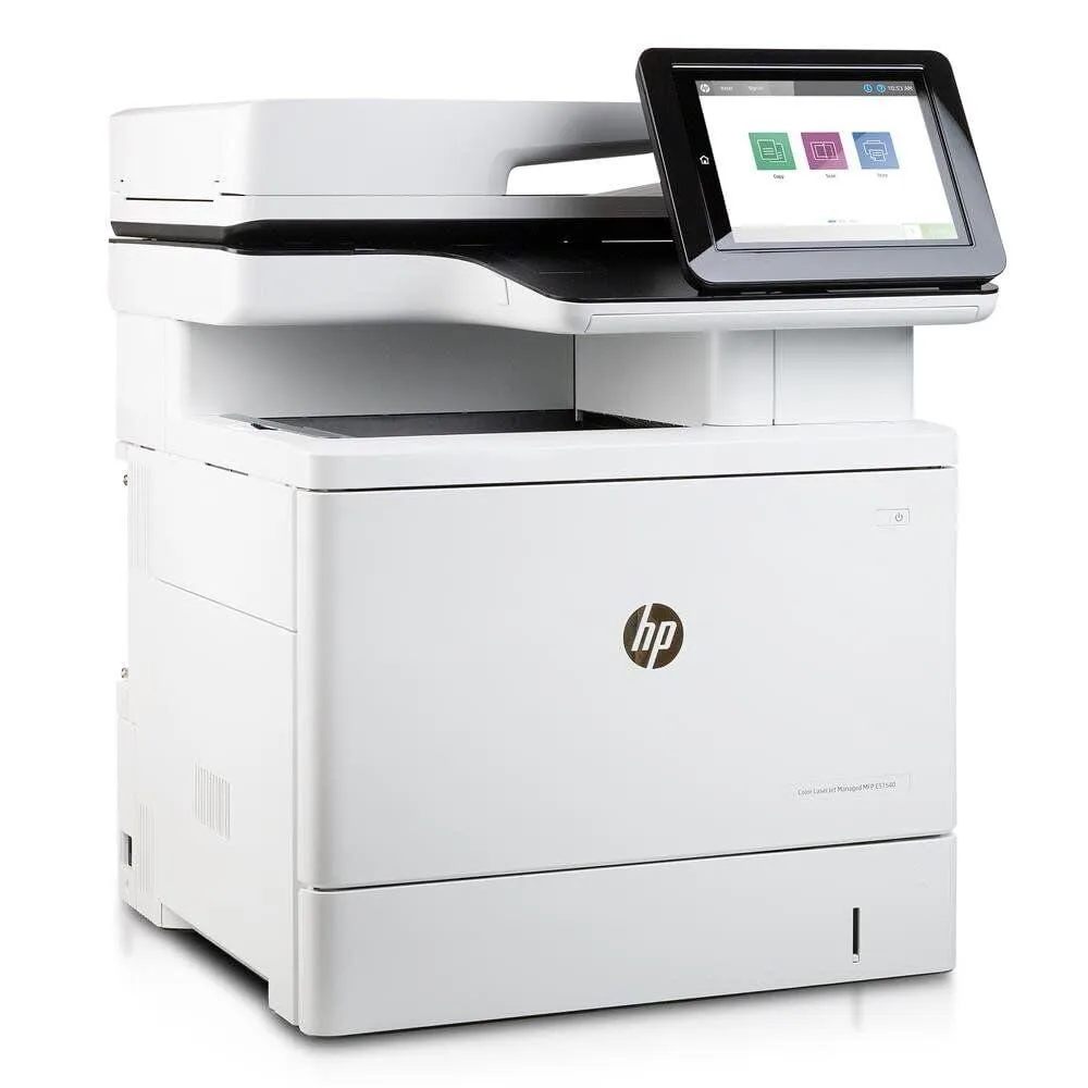 Large white office colour laser MFP with 8.0-inch touchscreen and multiple paper trays