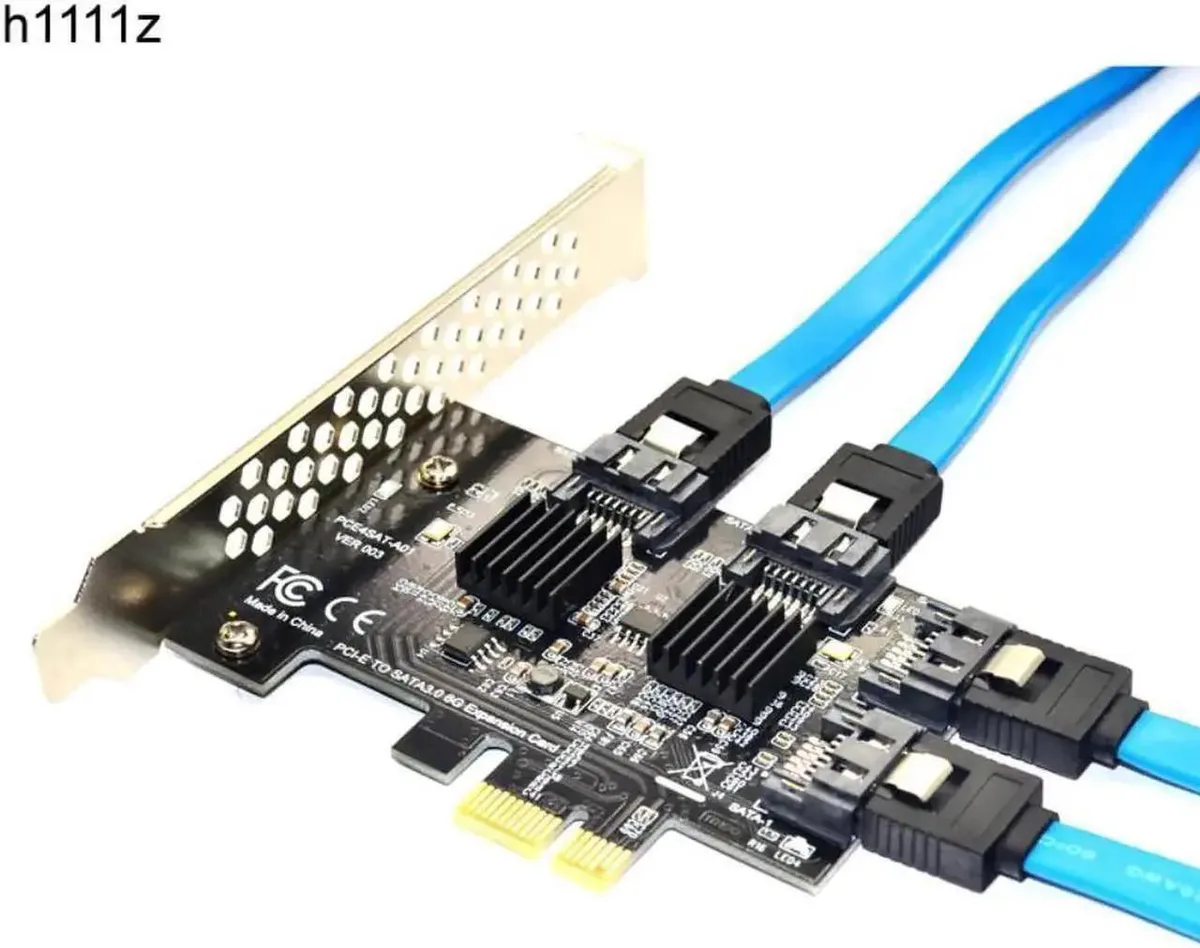 SMUGDESK SMUGDESK 4Port PCIe to SATA 3.0 Expansion Card with Heat Sink PCI Express 3 Adapter PC IPFS Mining — product photo